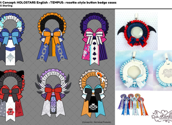 Product Concept: HOLOSTARS English -TEMPUS- rosette button badge cases